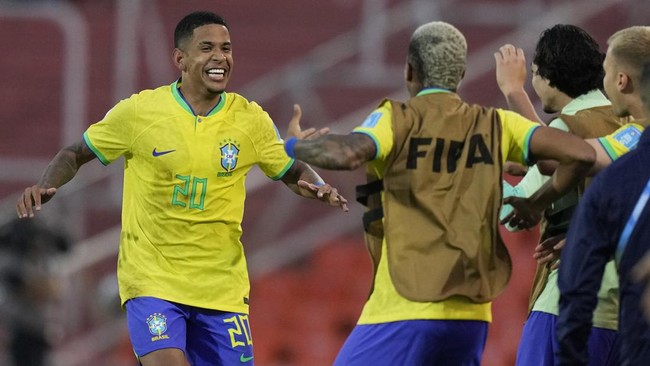 Timnas Brasil U-20 menghajar Republik Dominika 6-0 pada lanjutan pertandingan Grup D Piala Dunia U-20 2023 di Stadion Malvinas Argentinas