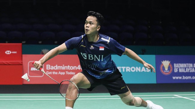 Tunggal putra Indonesia Anthony Ginting lolos ke babak perempat final Indonesia Masters 2024 usai menang 21-15