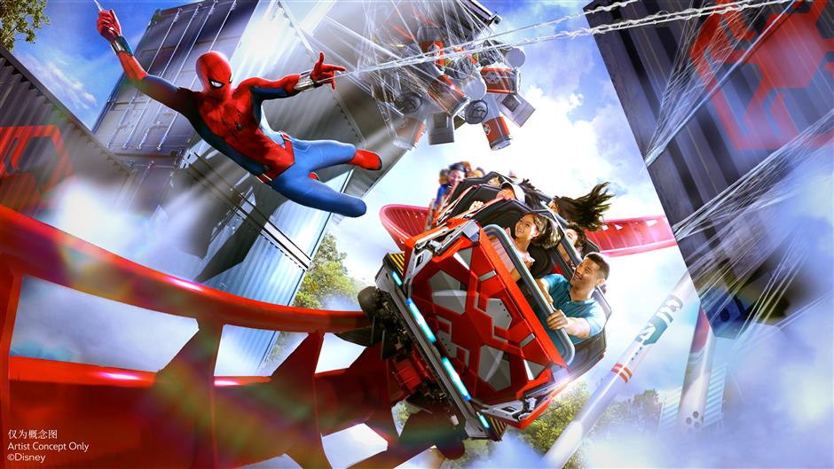 hanghai Disneyland akan memperkenalkan atraksi baru bertema Spider Man menandai atraksi besar pertamanya yang akan menceritakan kisah Marvel