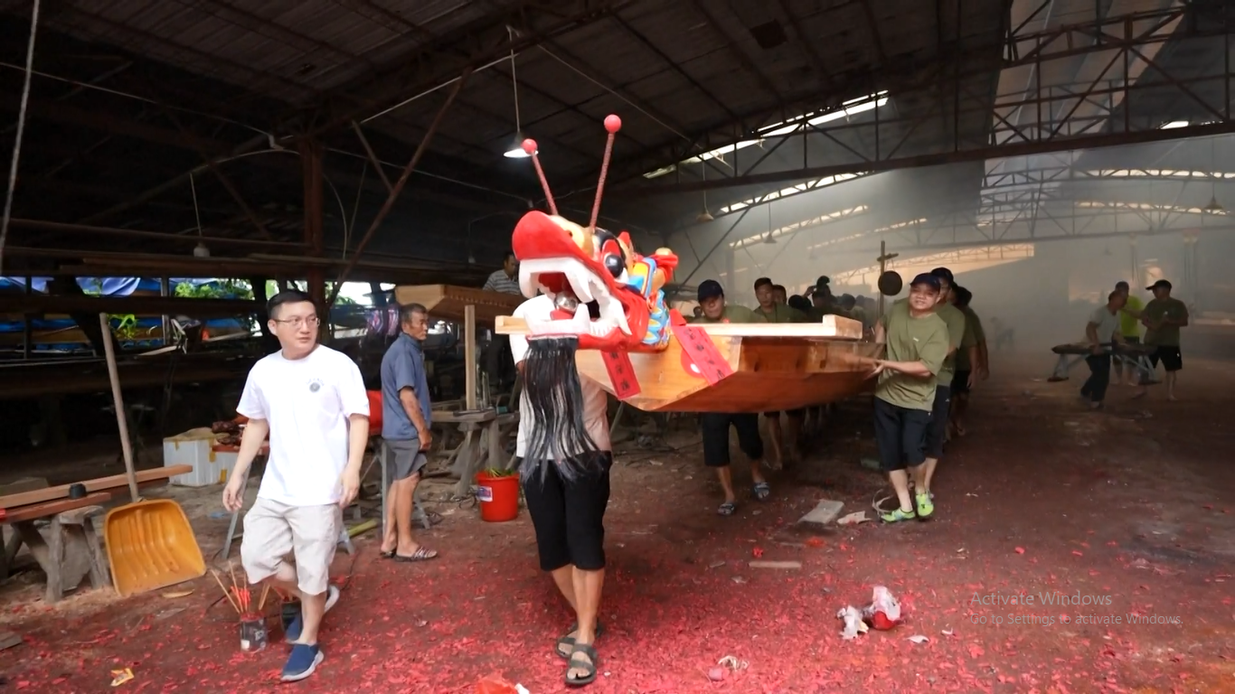 Pembuat perahu naga di Kota Guangzhou