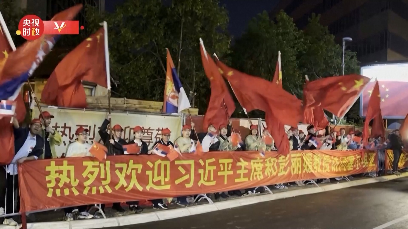 Warga Tionghoa perantauan di Serbia juga ikut bergabung dalam penyambutan tersebut