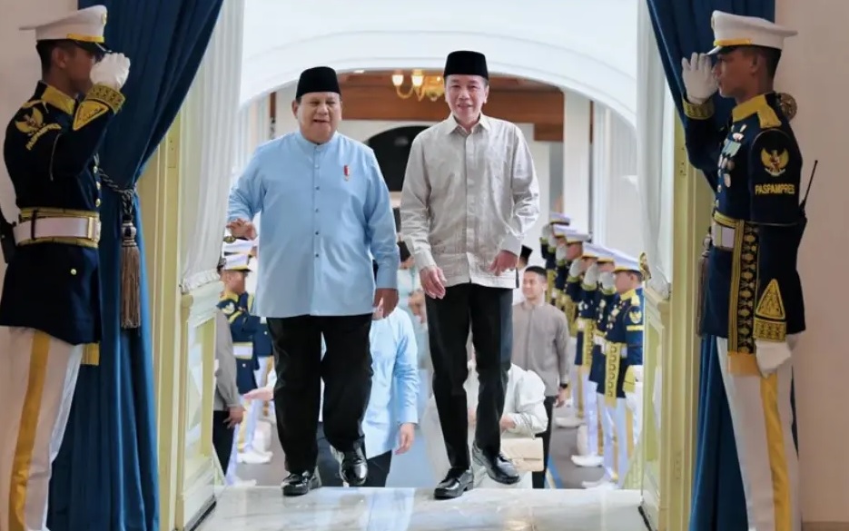 Prabowo Halalbihalal dengan Jokowi dan SBY di Istana Merdeka