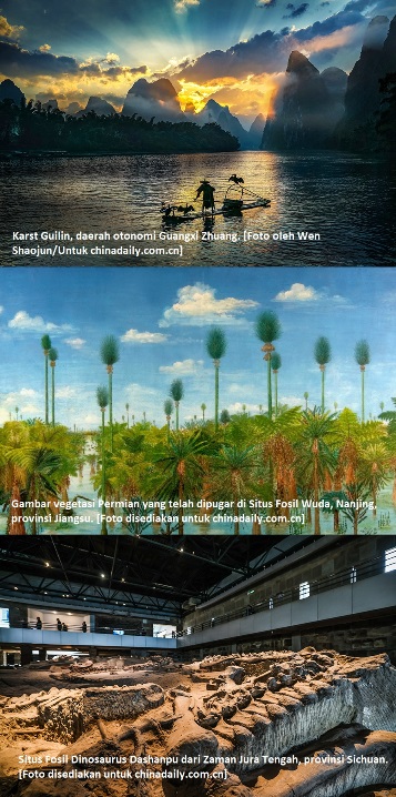Tiga situs yang baru dipilih tersebut merupakan perwakilan luar biasa dari peninggalan geologi Tiongkok