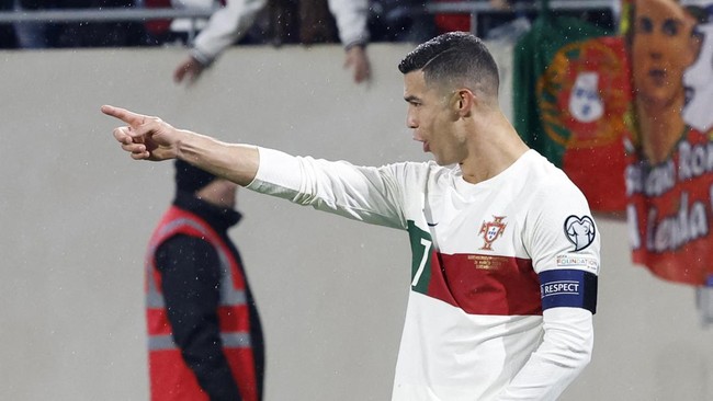Cristiano Ronaldo mengungkapkan kegirangan usai membantu Portugal menang 6-0 atas Luksemburg pada Kualifikasi Euro 2024 di Stadion Luksemburg