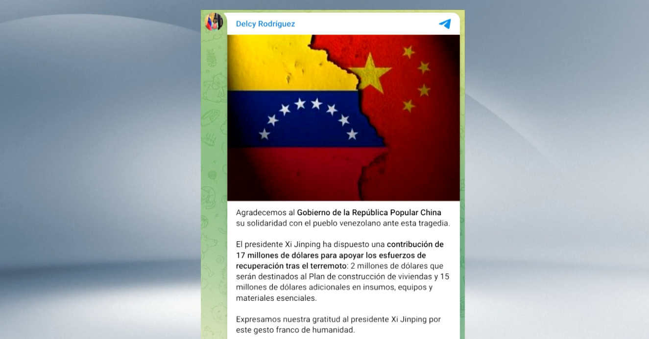 Presiden Venezuela Berterima Kasih kepada Tiongkok atas Bantuan yang Diberikan untuk Penanganan Gempa