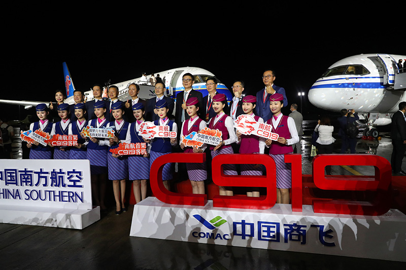 Pengiriman unit pesawat diselesaikan di fasilitas perakitan akhir Commercial Aircraft Corporation of China (COMAC) di distrik Pudong