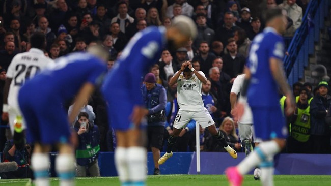 Real Madrid berhasil mengalahkan Chelsea dengan skor 2-0 pada leg kedua perempat final Liga Champions di Stamford Bridge