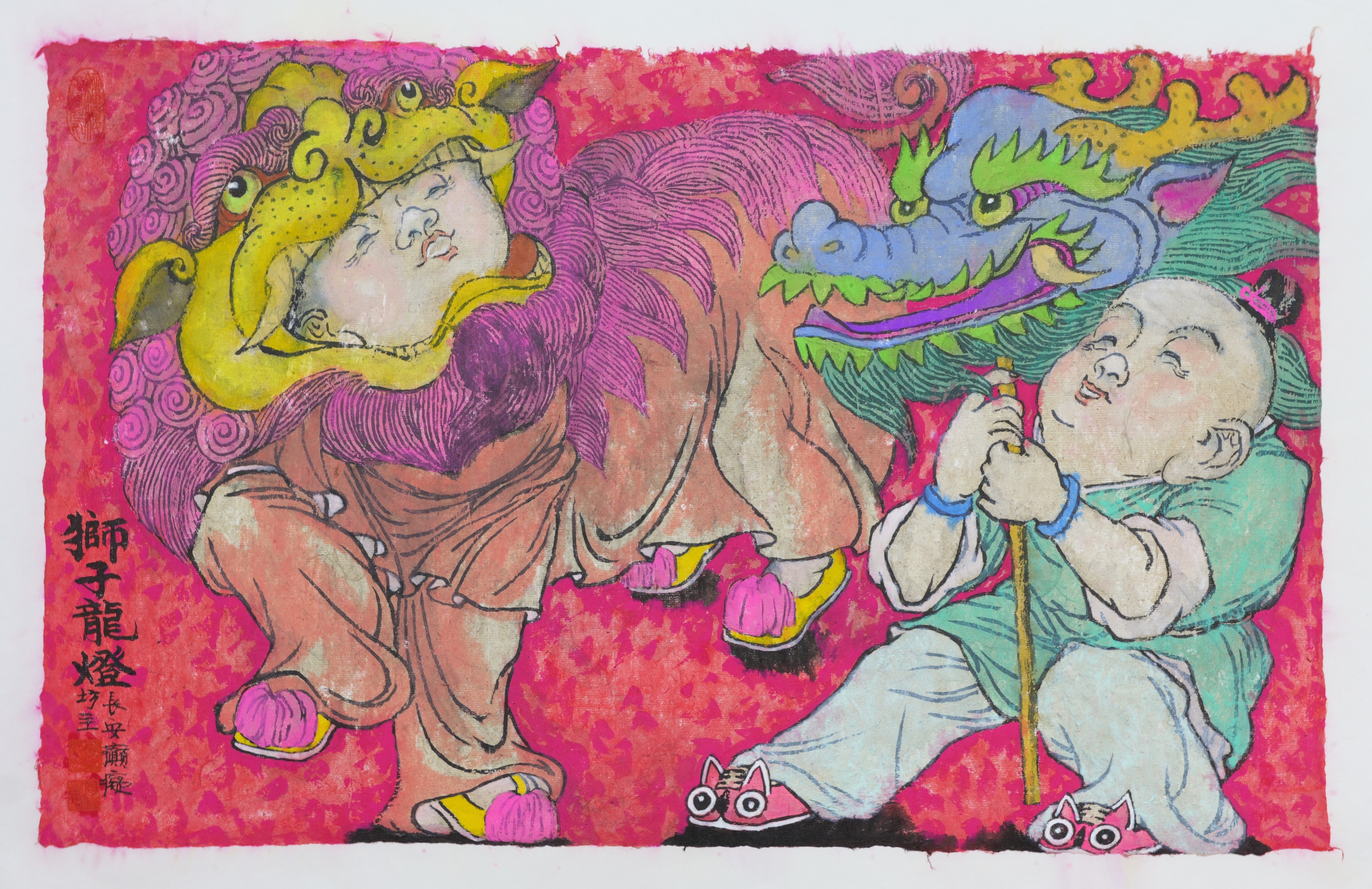 Pameran ini memamerkan 23 lukisan rakyat Tahun Baru Imlek karya Yue Yu seorang pelukis terkemuka dari Xi&#039;an dan direktur Institut Seni Rupa Religius di Universitas Northwest di Tiongkok