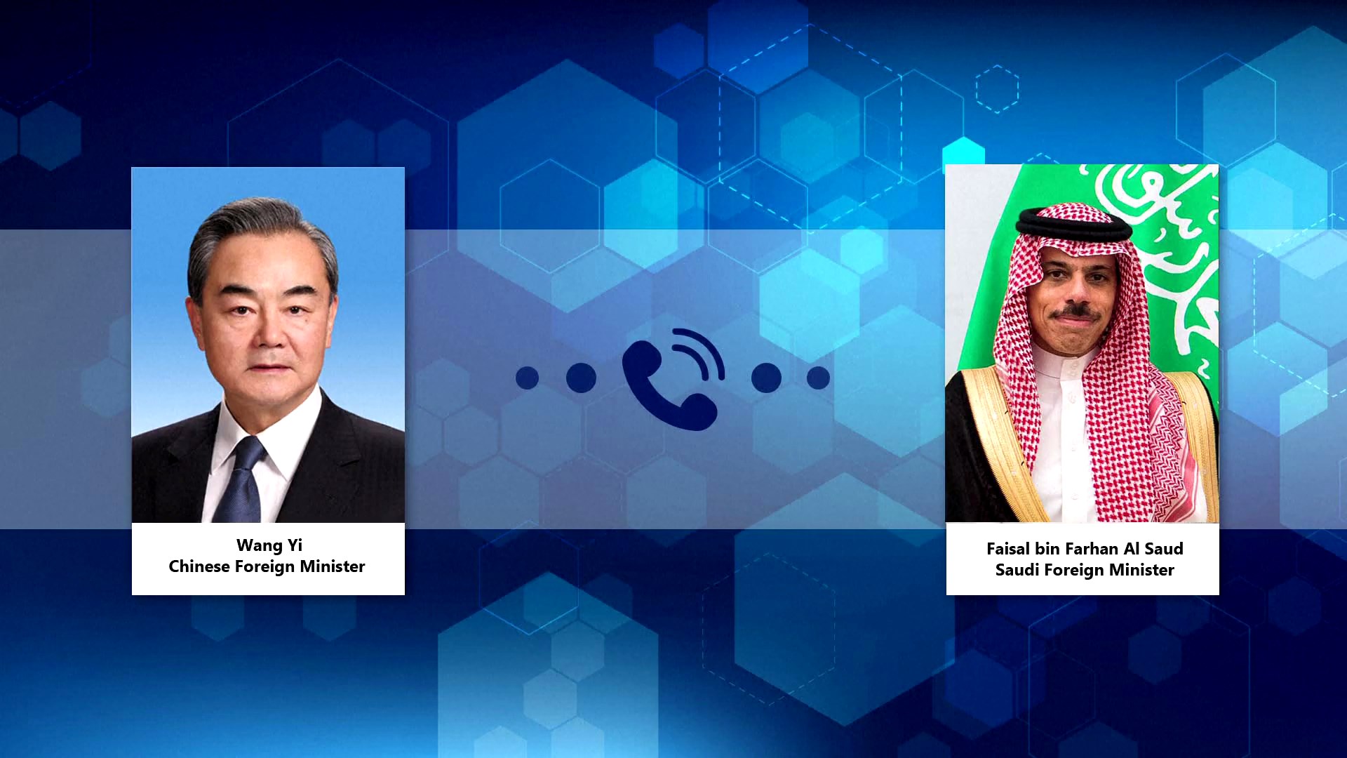 Menteri Luar Negeri Tiongkok Wang Yi pada hari Jumat mengadakan percakapan telepon dengan Menteri Luar Negeri Saudi Faisal bin Farhan Al Saud mengenai konflik Palestina-Israel
