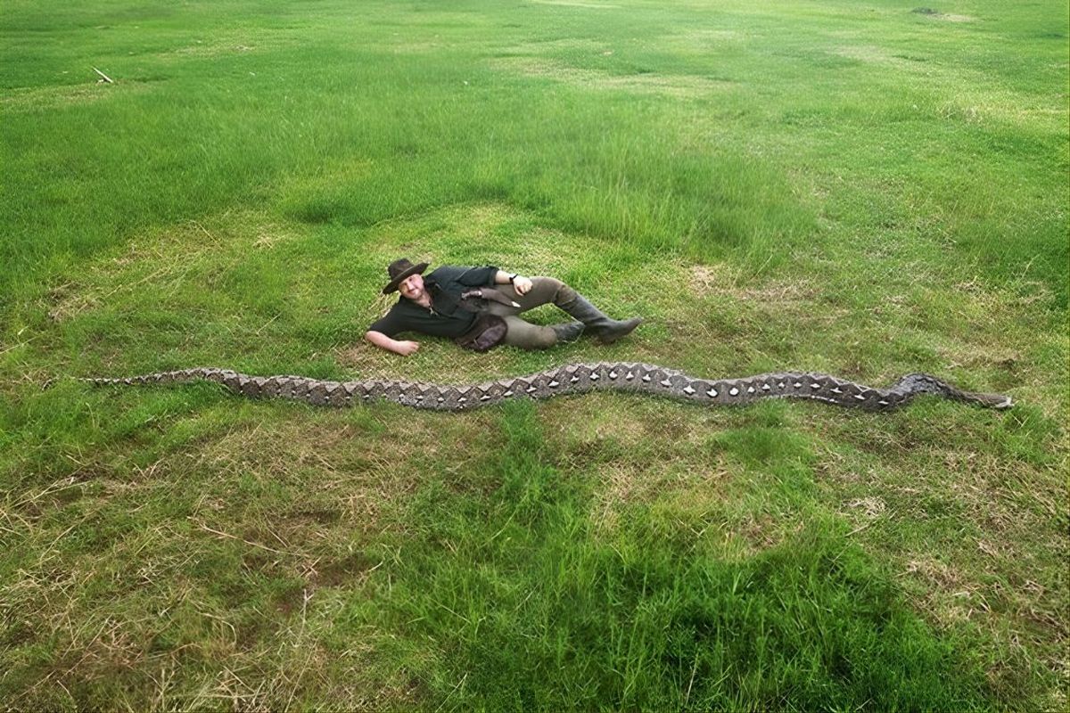 Di Maros, Sulawesi, Ditemukan Sanca Kembang Terpanjang di Dunia