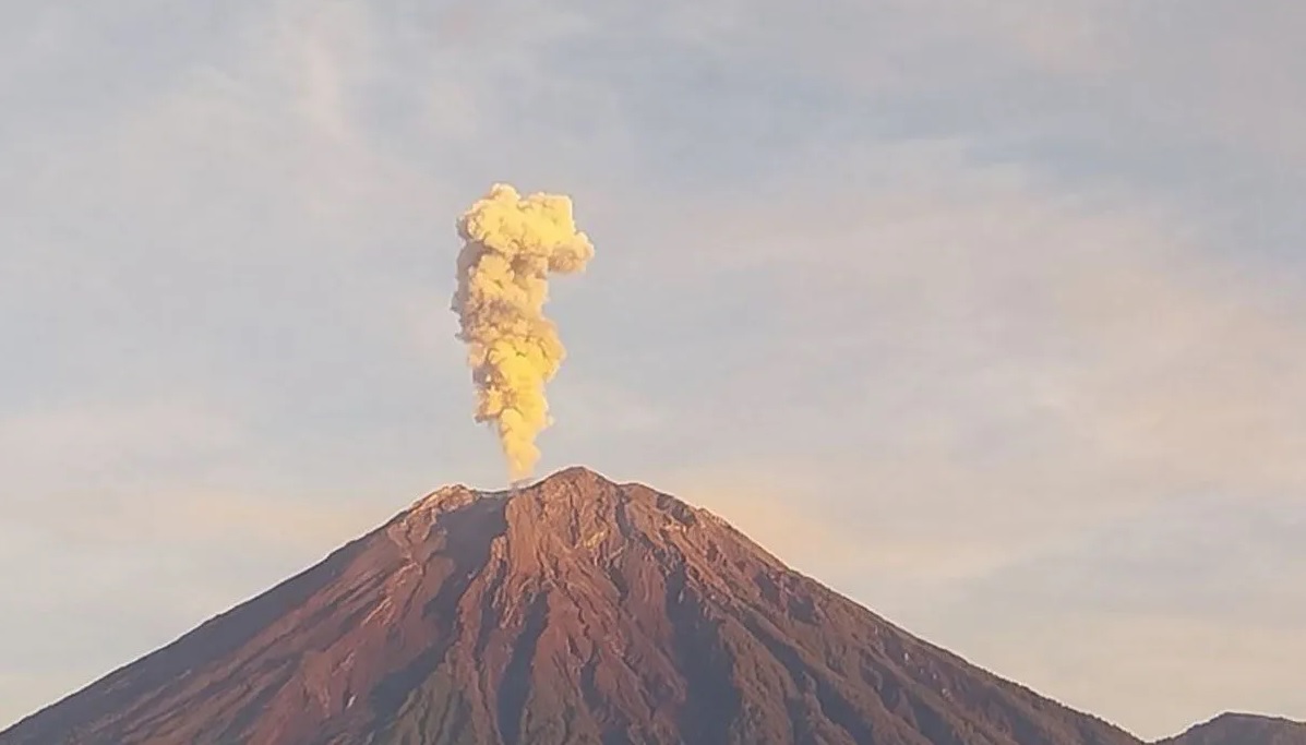 Masyarakat juga diimbau tidak beraktivitas dalam radius tiga kilometer dari kawah/puncak Gunung Semeru karena rawan terhadap bahaya lontaran batu pijar