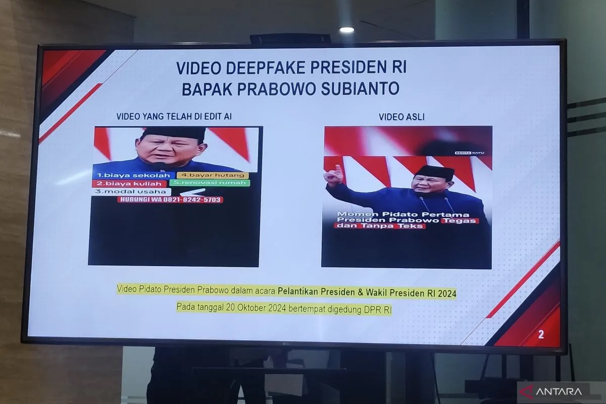 Dittipidsiber Bareskrim Polri pada Kamis ini mengumumkan telah menangkap seorang tersangka berinisial AMA (29) dalam kasus video deepfake yang mengatasnamakan pejabat negara