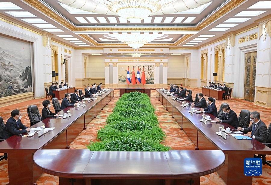 Pembicaraan Presiden Tiongkok Xi Jinping dengan Presiden Thongloun Sisoulith akan mendorong perkembangan hubungan kedua partai dan kedua negara