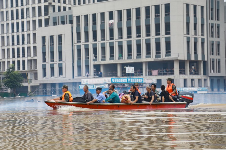 Beberapa daerah penahanan banjir di provinsi Hebei membantu mengalihkan dan menyimpan 4