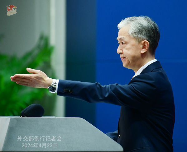 Juru bicara Kementerian Luar Negeri Tiongkok Wang Wenbin hari Selasa kemarin (23/4) mengatakan