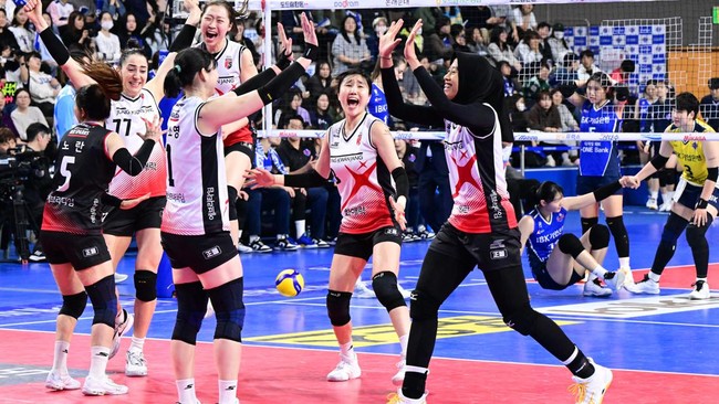 Megawati Hangestri Pertiwi dan kawan-kawan di Red Sparks akan menjalani laga ke-34 pada liga voli Korea Selatan