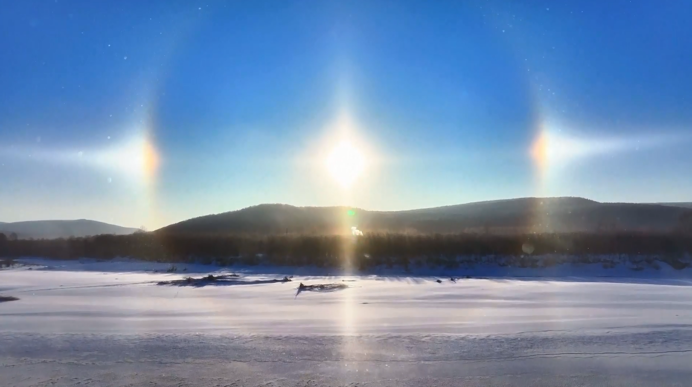 Fenomena Anjing Matahari yang Jarang Terlihat Muncul di Langit Mongolia Dalam