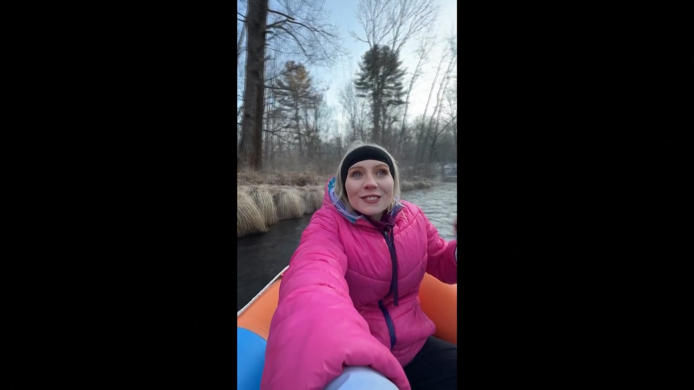 Pemandangan musim dingin itu menawarkan pepohonan hutan yang dipenuhi salju