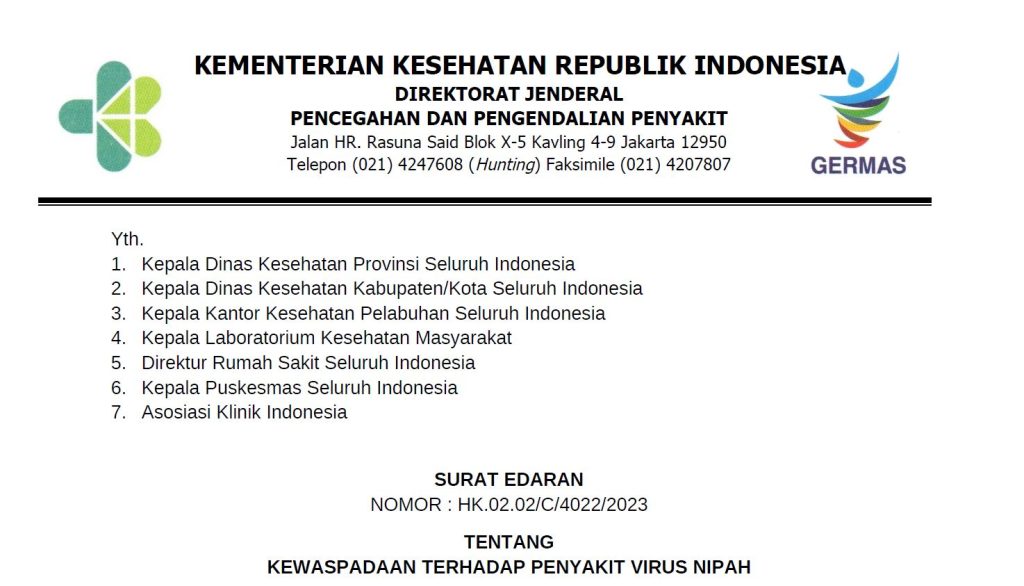 Penyakit virus Nipah pertama kali diidentifikasi berdasarkan laporan wabah yang terjadi pada peternak babi di sebuah desa di Sungai Nipah