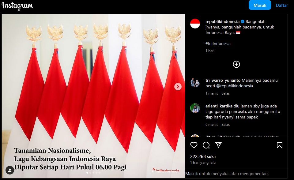Dikutip dari akun Instagram @republikindonesia