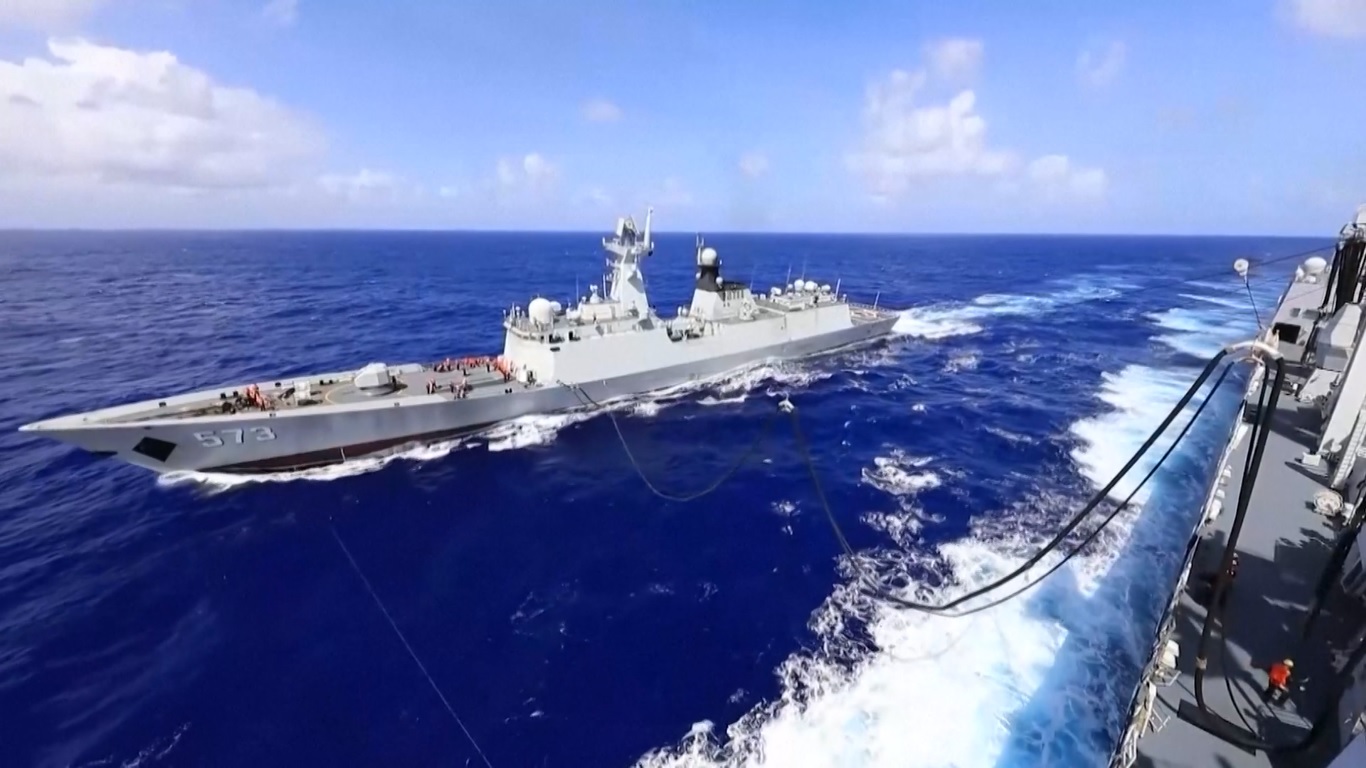 Tiga kapal Angkatan Laut Tiongkok telah menyelesaikan latihan dukungan tempur komprehensif yang berlangsung selama beberapa hari