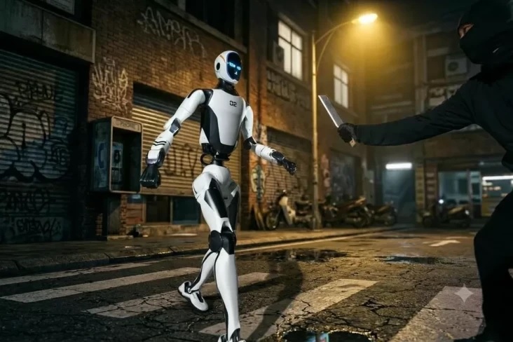 Tiongkok Kenalkan Robot Pengawal yang Bisa Menyerang dan Angkat Mobil