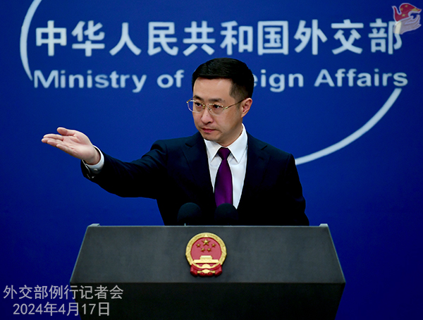 Lin Jian menyatakan bahwa Tiongkok berkali-kali menekankan