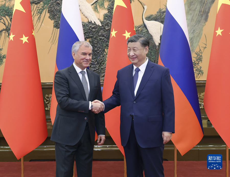 Presiden Tiongkok Xi Jinping menemui Ketua Duma Rusia